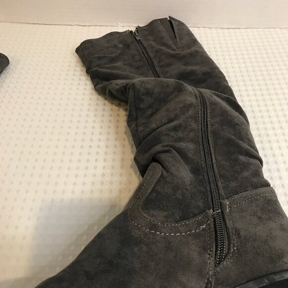 MIDNIGHT PENNY GREY SUEDE BOOTS SIZE 7.5 NEW - Picture 8 of 8